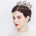 Vintage Crown Tiara Hairband Wedding Bride Luxury Hair Accessories  Alloy Rhinestone Round Headband For Women Girls Feast